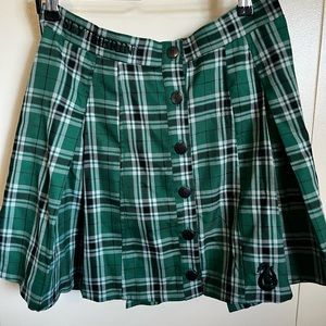 Slytherin Pleated Plaid Skirt